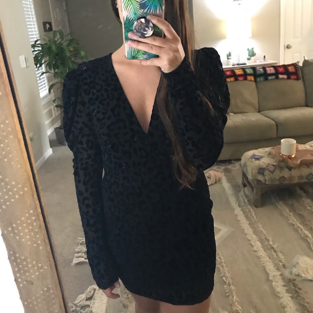 Leopard velvet mini dress - Picture 4 of 4